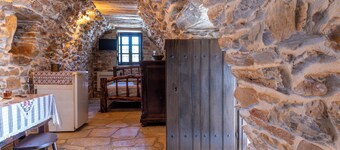 Mitatos Ancient Cave Retreat - Patio with SeaViews