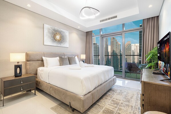 2 bedrooms, in-room safe, iron/ironing board, travel crib