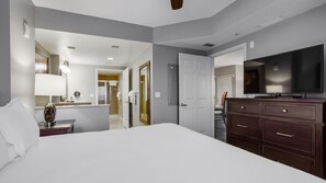 2 dormitorios, tabla de planchar con plancha, Internet y ropa de cama