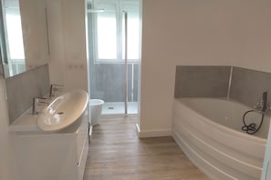Shower, hair dryer, bidet, soap