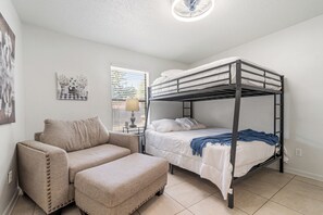 2 bedrooms, iron/ironing board, WiFi, bed sheets