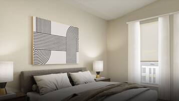 1 bedroom, iron/ironing board, bed sheets