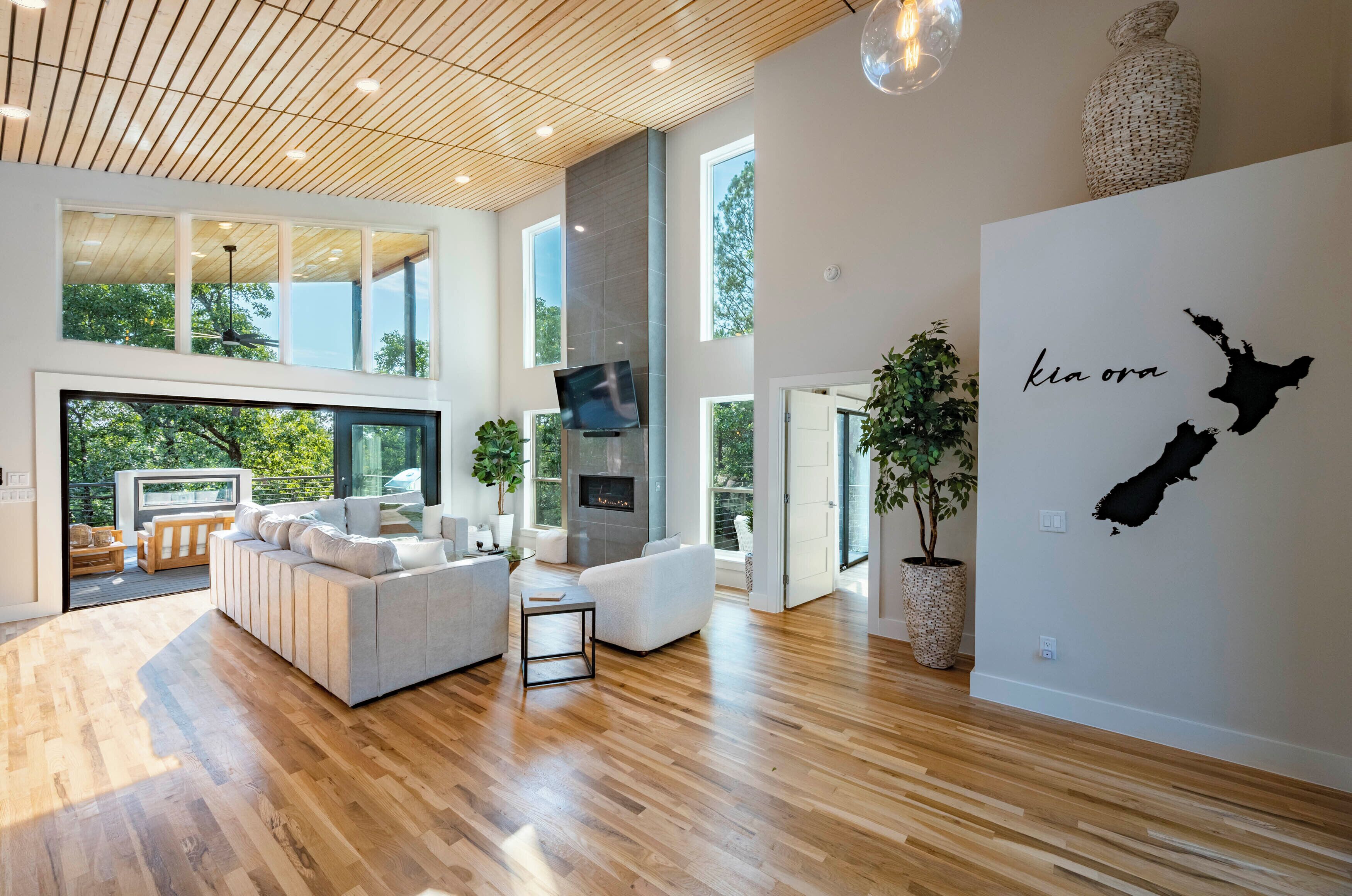 Smart TV, fireplace, video games