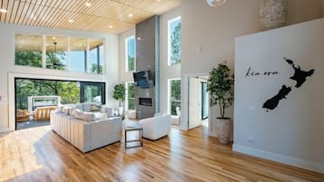 Smart TV, fireplace, video games