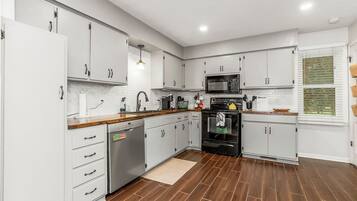 Microwave, oven, stovetop, dishwasher