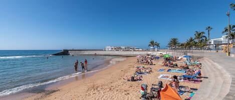 Sun-loungers, beach towels
