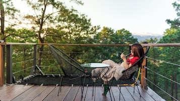 Luxury Tent, 1 Queen Bed, Private Bathroom, Mountain View | Terrace/patio