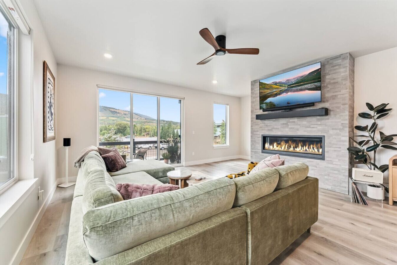 TV, fireplace, stereo, offices