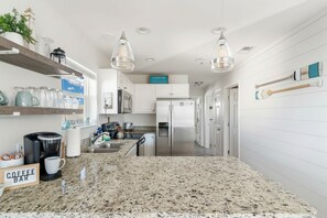 Fridge, microwave, dishwasher, toaster