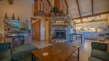 Télévision, cheminée