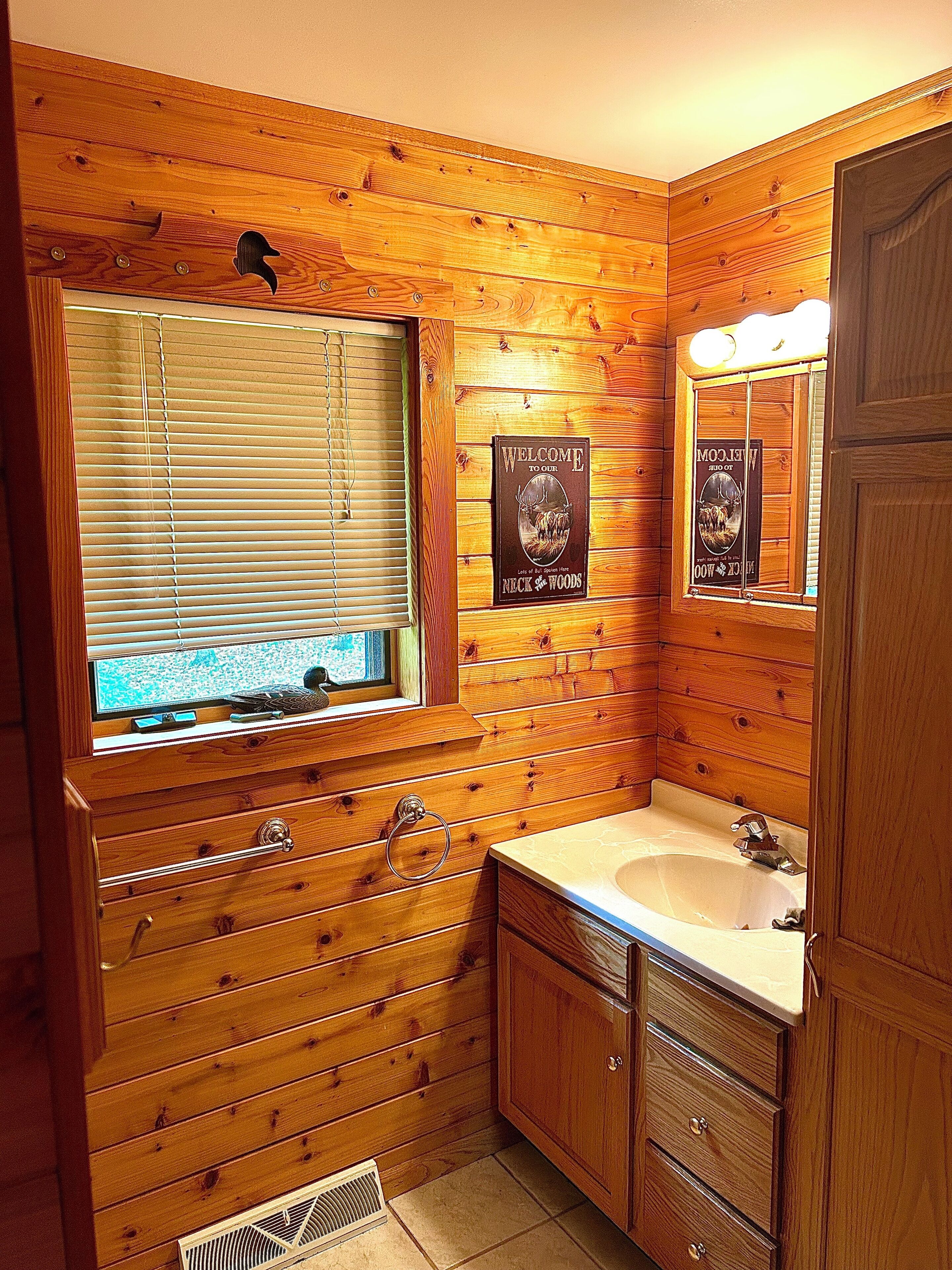 Shower, towels, soap, shampoo