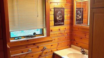 Shower, towels, soap, shampoo