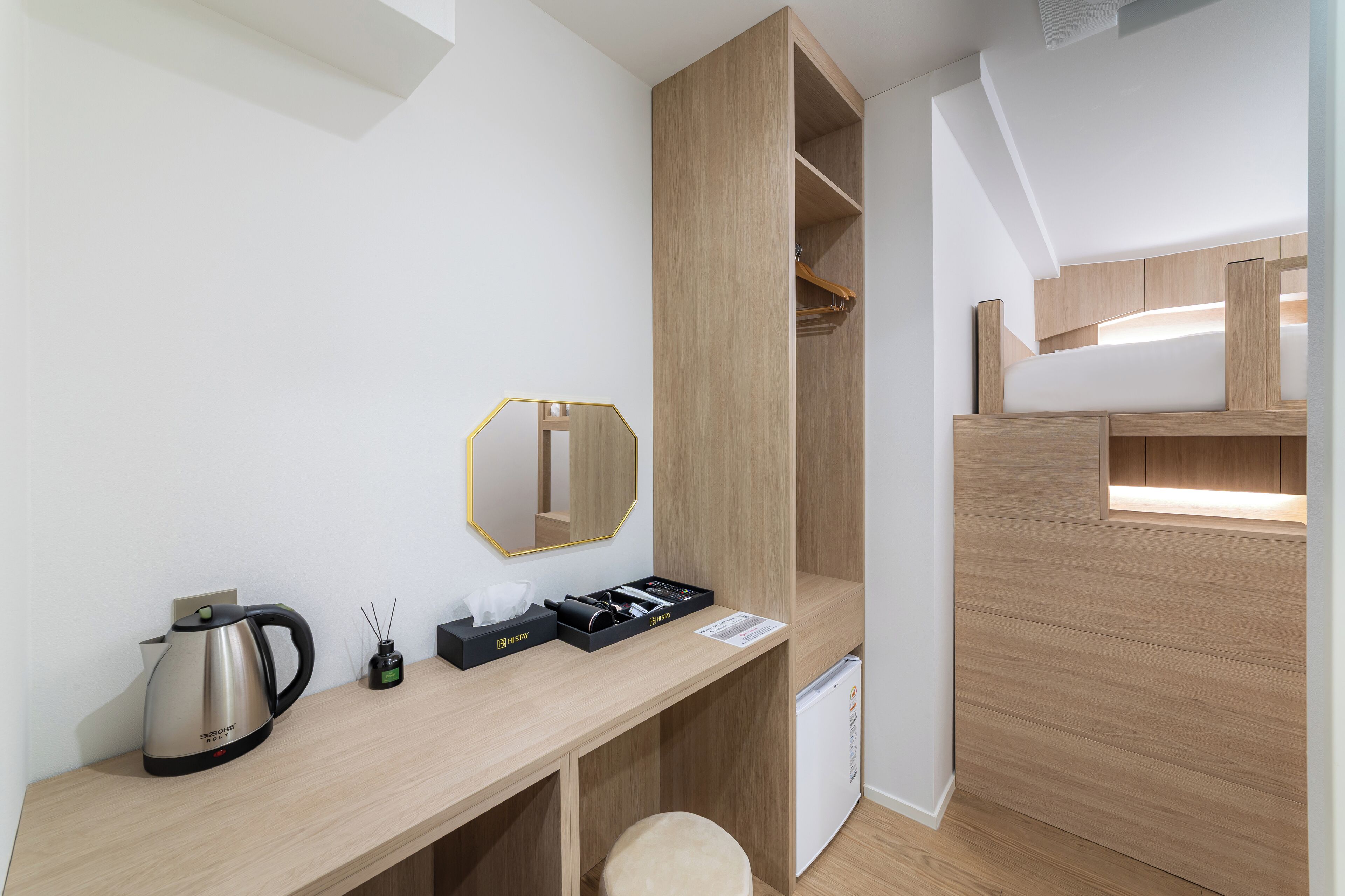 Premium bedding, desk, free WiFi, bed sheets