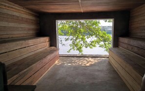 Un sauna, baño turco, masajes