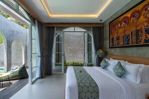 Two Bedrooms Private Pool Villa | In-room safe, desk, laptop workspace, iron/ironing board