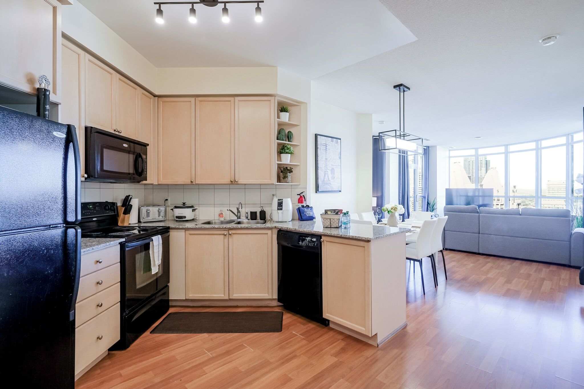 Microwave, oven, stovetop, dishwasher