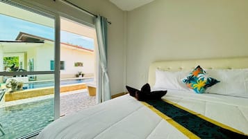 Basic-Bungalow, Veranda, Poolblick | Laptopgeeigneter Arbeitsplatz, kostenloses WLAN