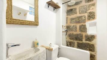 Shower, soap, toilet paper
