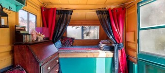 Colourful Vintage Camper for California Glamping Stays in Palmdale