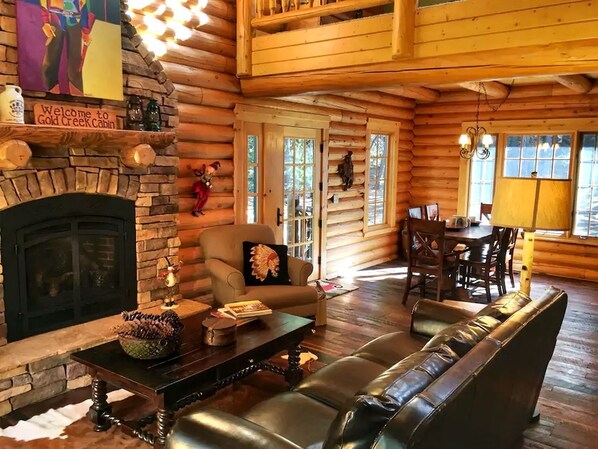 TV, fireplace, DVD player, video library