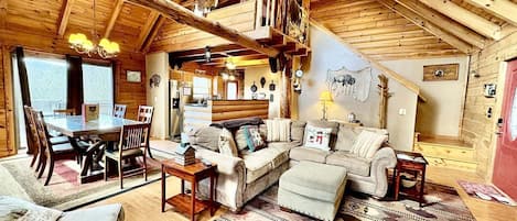 TV, fireplace, DVD player, foosball