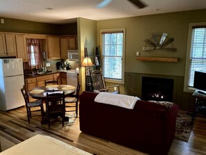 Fireplace - Family-Friendly Cabin with Private Hot Tub near Charlotte, North Carolina (Elkin)