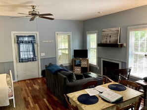 TV, fireplace, DVD player