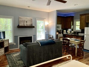 TV, fireplace, DVD player