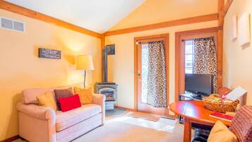 電視、壁爐、DVD 播放機、影像庫