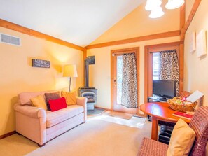 TV, fireplace, DVD player, video library