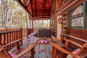 Terrace/patio - Romantic Getaways to this Rustic Cabin Rental with Stone Fireplace in Logan, Ohio (Logan)