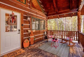 Terrace/patio - Romantic Getaways to this Rustic Cabin Rental with Stone Fireplace in Logan, Ohio (Logan)