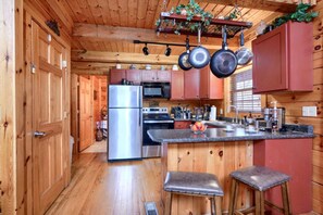 Private kitchen - Wonderful Ohio Getaways in this Wonderful Cabin Rental with Hot Tub (Logan)