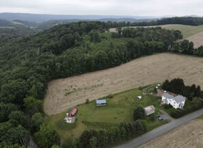 Aerial view - Charming Pet-Friendly Log Cabin Rental for Relaxing Getaways in Ringtown, Pennsylvania (Ringtown)