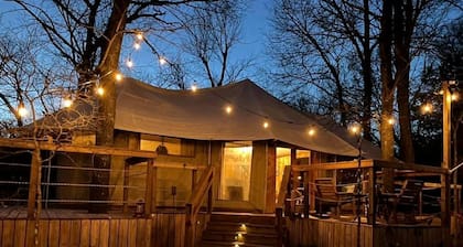 Unique Four-Person Luxury Tent with a Waterfall near Fort Worth, Texas