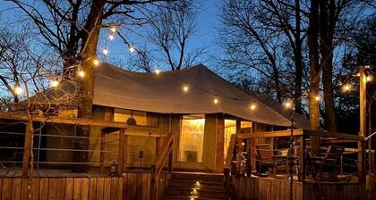 Unique Four-Person Luxury Tent with a Waterfall near Fort Worth, Texas