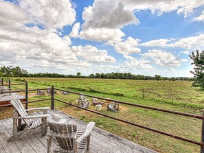 Terrace/patio - Eco-Friendly Converted Shipping Container Vacation Rental in Round Top, Southeast Texas (Round Top)