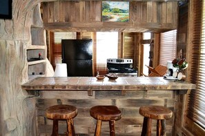 Fridge, microwave, oven, stovetop - Impressive Tree House near the Guadalupe River in New Braunfels, Texas (New Braunfels)