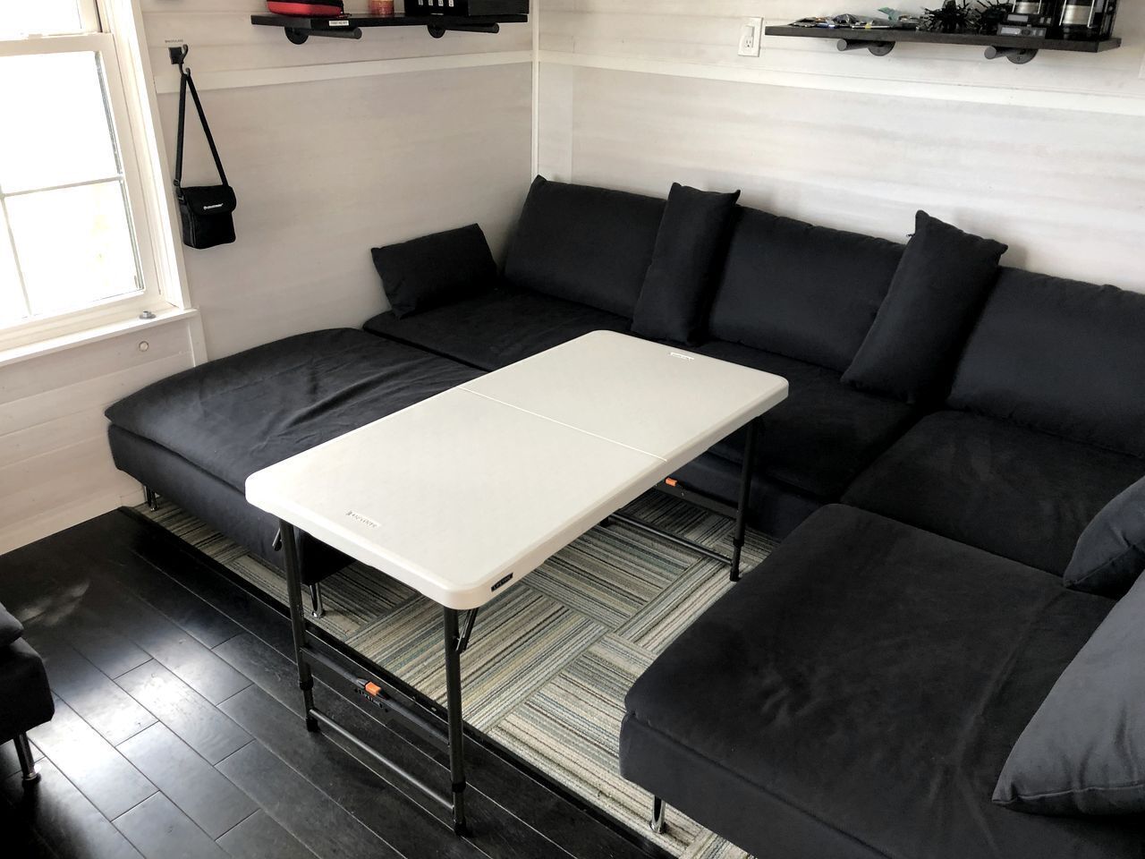 Fireplace, DVD player, video library