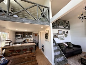 TV, fireplace - Peaceful Cottage Retreat with Incredible Views in the Hills near Leakey, Texas (Leakey)