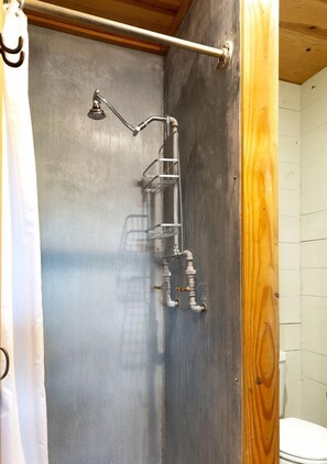 Hair dryer, towels, toilet paper