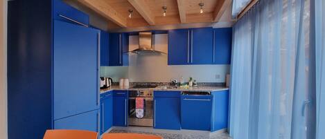 Fridge, oven, dishwasher, coffee/tea maker