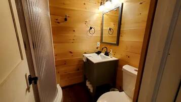 Hair dryer, towels, toilet paper