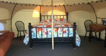 Lotus Yurt in Vineyard Overlooking Monterey Bay near Los Gatos, California
