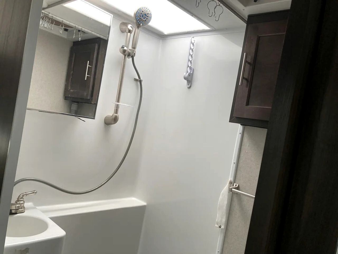 Hair dryer, towels, toilet paper