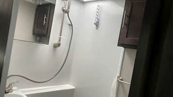 Hair dryer, towels, toilet paper