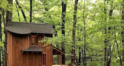 Magical Tree House Rental in the Woods near Syracuse for Glamping in New York State