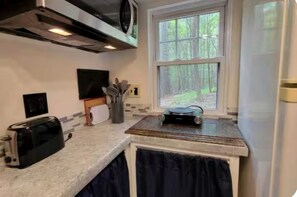 Fridge, coffee/tea maker, cookware/dishes/utensils - Gorgeous Georgia Glamping Rental for Two in the Chattahoochee National Forest (Suches)