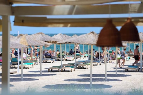 Private beach, beach bar