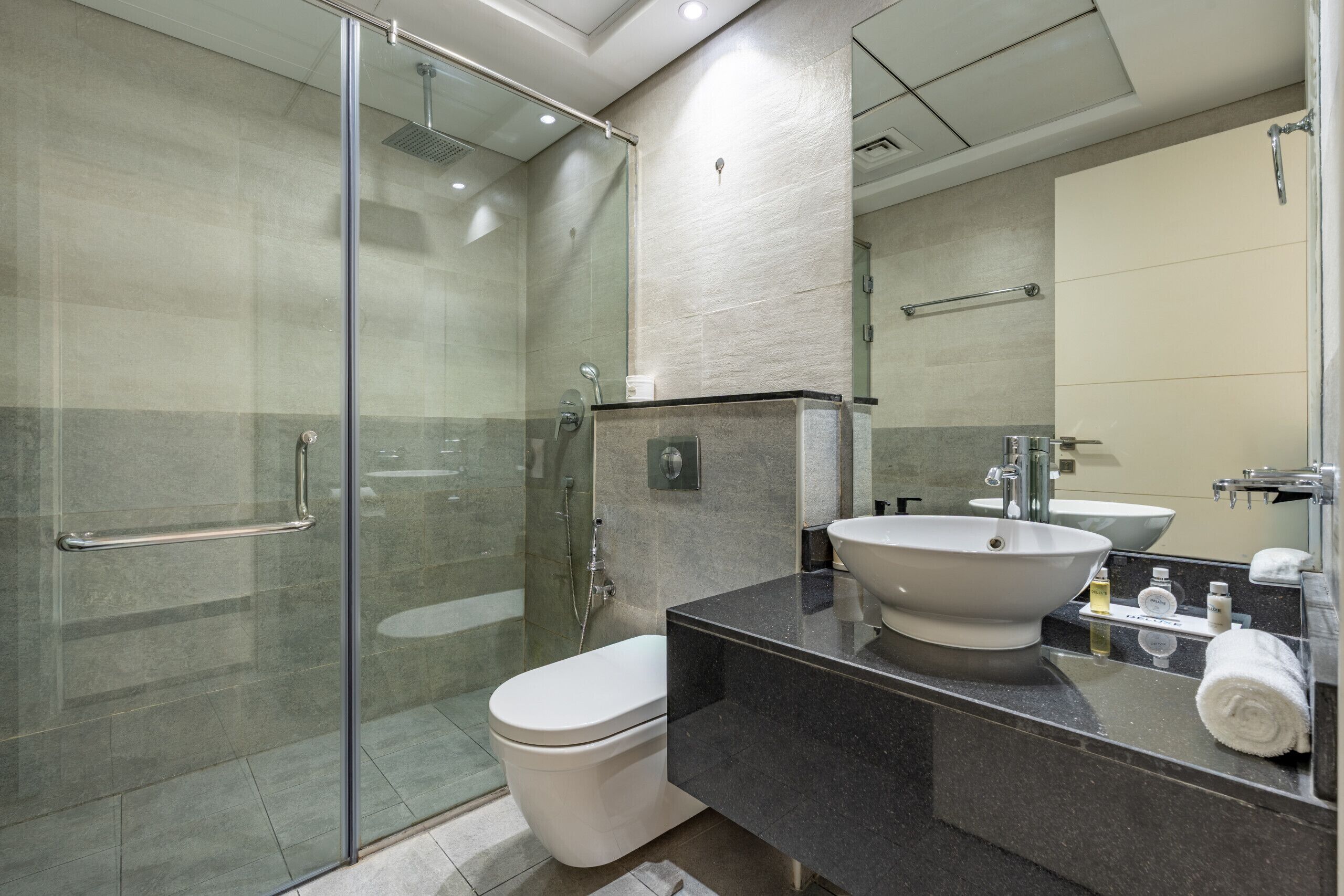 Dusche, Haartrockner, Bidet, Handtücher